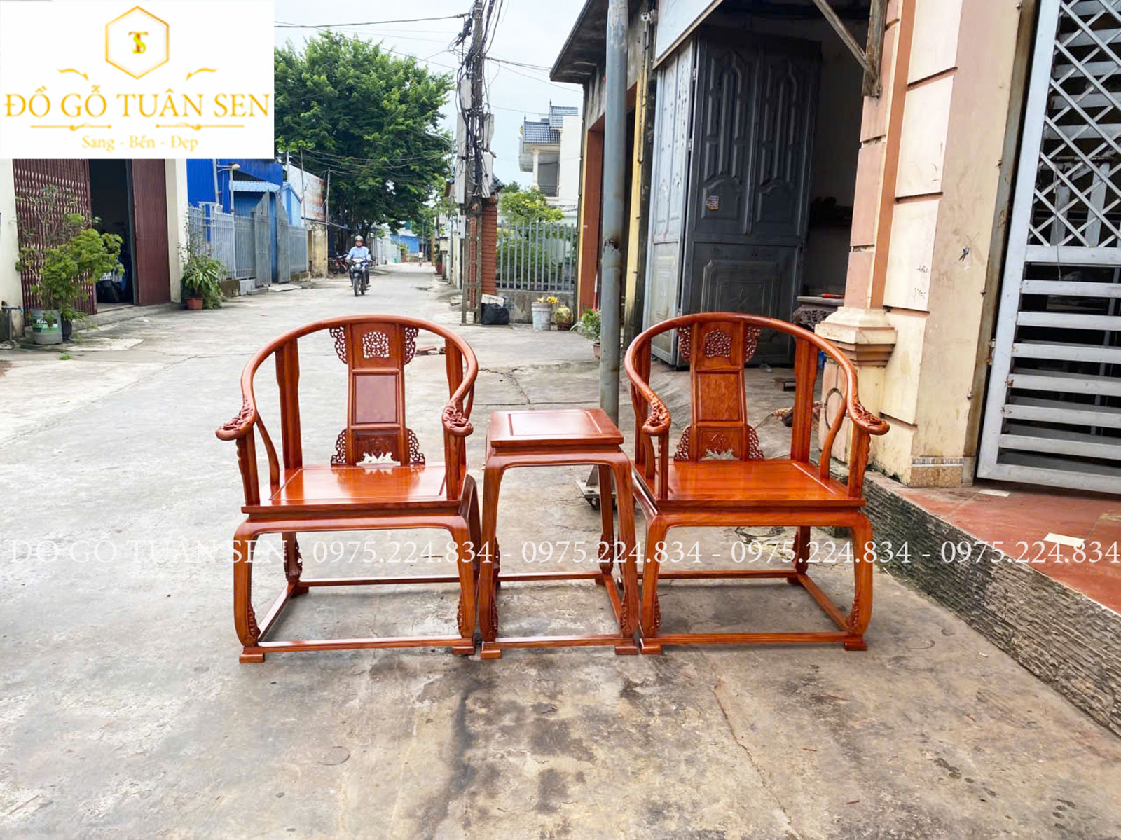 giới thiệu bàn ghế minh đế 3 món gỗ hương
